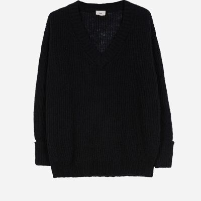 Fluffy knit sweater LEROSY black