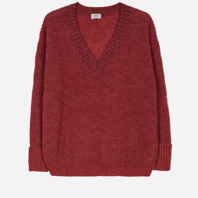 Fluffy knit sweater LEROSY tomette