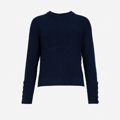 VELLA navy thick knit sweater