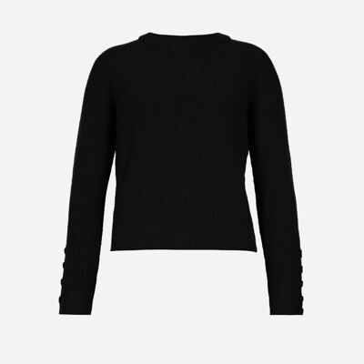 Black VELLA thick knit sweater