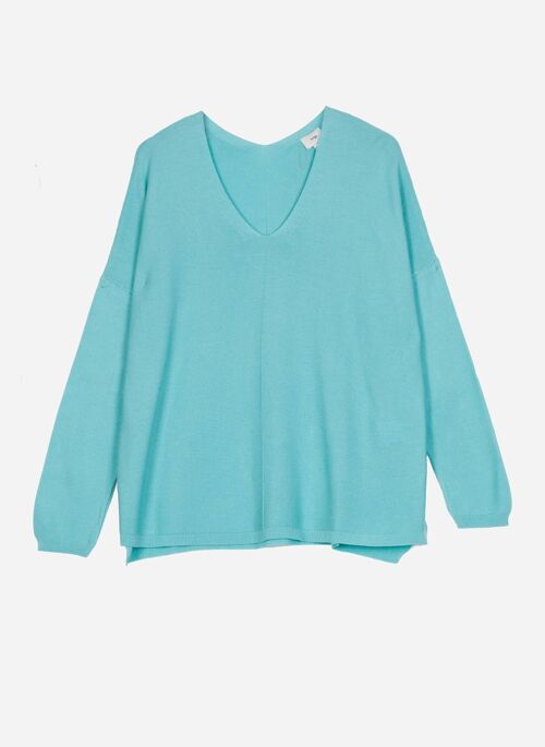 Pull en maille fine LAJAMAIK turquoise