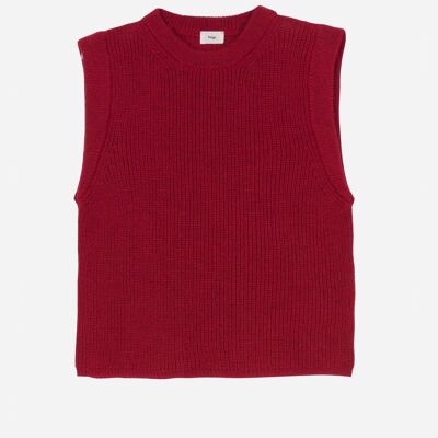 LAMAZOU cherry sleeveless knit sweater