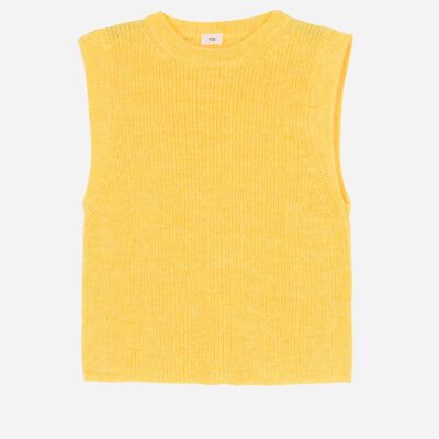 LAMAZOU yellow sleeveless knit sweater