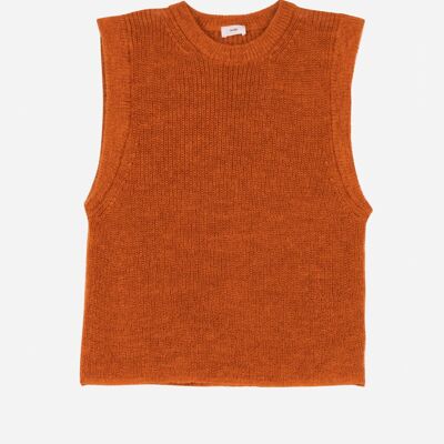 LAMAZOU tangerine sleeveless knit sweater