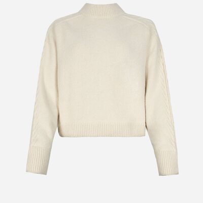 VAENY ecru cable knit oversized sweater