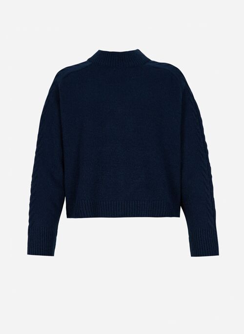 Pull oversize en maille torsadée VAENY marine