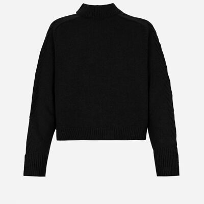 VAENY maglione oversize nero lavorato a trecce