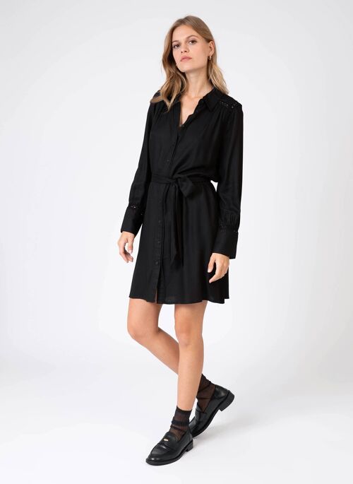 Robe chemise courte en viscose OVIDIO noir