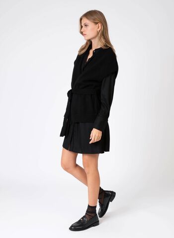 Robe chemise courte en viscose OVIDIO noir 4