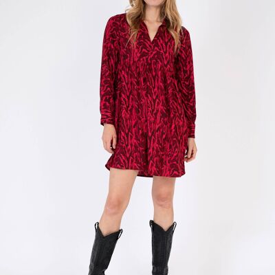 Short shirt dress and printed OCHOU lilian red