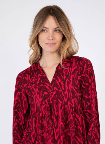 Robe courte chemise et imprimée OCHOU lilian rouge 2