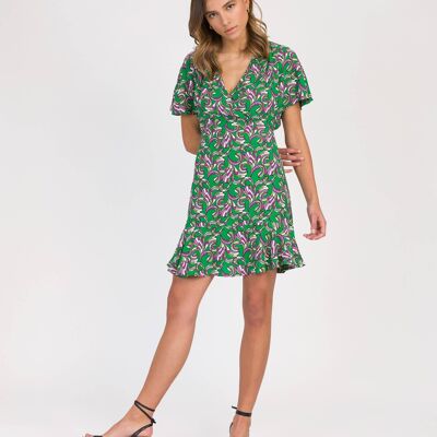 Short printed and elegant dress MIANY half meadow