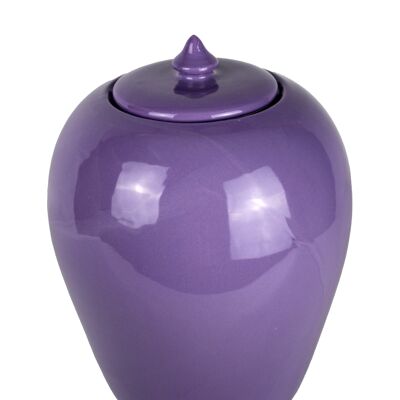 Vase à couvercle en céramique lilas 25 cm