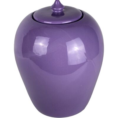 Vase à couvercle en céramique lilas 25 cm