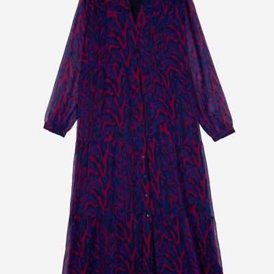 Robe midi aérienne et imprimée OCHIVA lilian bleu