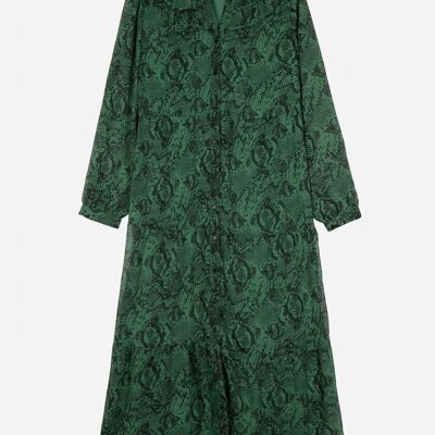 Airy and printed midi dress OCHIVA green serpa