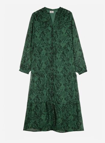 Robe midi aérienne et imprimée OCHIVA serpa vert