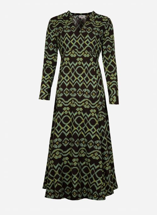 Robe midi en viscose imprimée ONEMO icarie vert