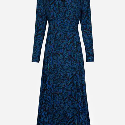 Robe midi en viscose imprimée ONEMO yuna bleu