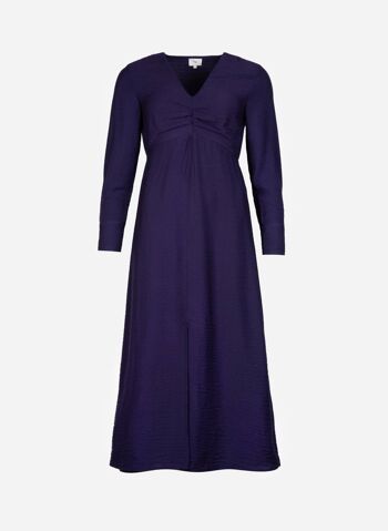 Robe midi fendue et unie MUTELY navy