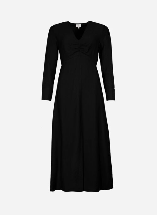 Robe midi fendue et unie MUTELY noir