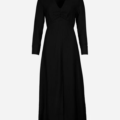 Slit and plain midi dress MUTELY black