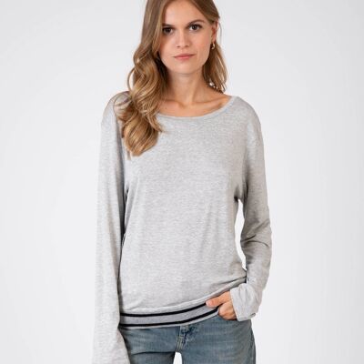 TEMARY CH scoop neck and V-neck t-shirt gray ch