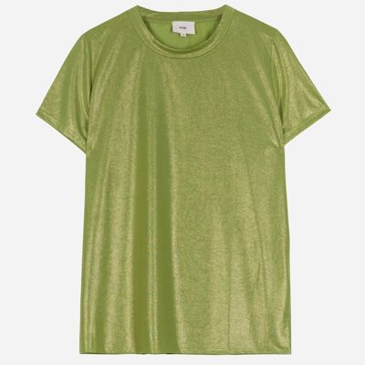 AFIDO anise iridescent round neck t-shirt