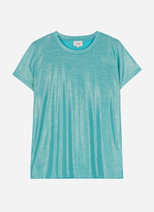 T-shirt irisé col rond AFIDO aqua