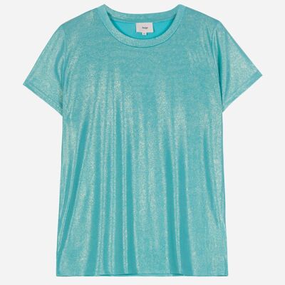 AFIDO aqua iridescent round neck t-shirt