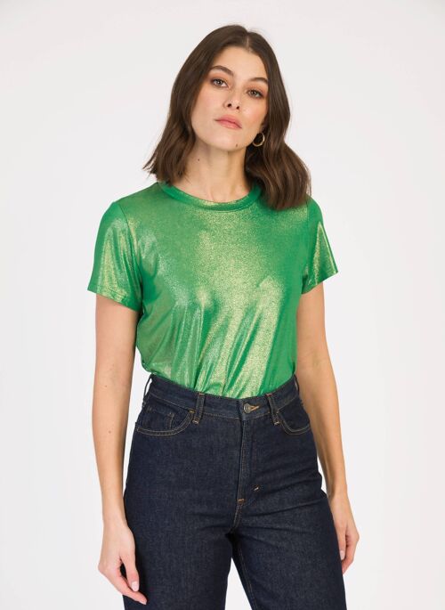 T-shirt irisé col rond AFIDO vert