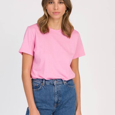 T-shirt girocollo tinta unita TESACHA rosa
