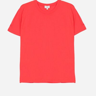 T-shirt girocollo tinta unita TESACHA rossa