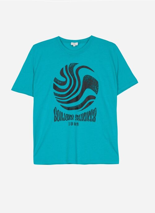 T-shirt uni bonjour summer TEA turquoise