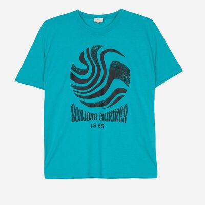 T-shirt uni bonjour summer TEA turquoise