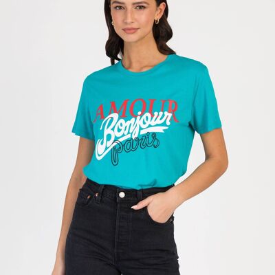 T-shirt uni paris TEPARIS turquoise