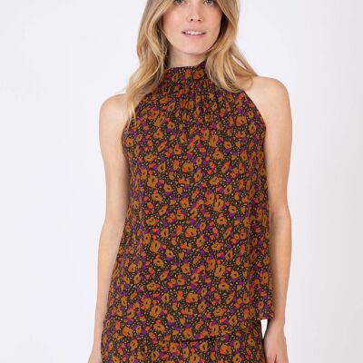 Top KLOA lolita dorado elegante y estampado