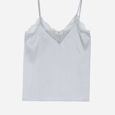 Top en satin ADELIMA silver