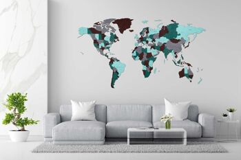 DIY Eco Wood Art Puzzle mural en bois Carte du monde Planète émeraude Taille L, 2703,192x105x1,2cm 2
