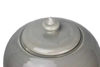 Vase à couvercle céramique gris 25 cm 2
