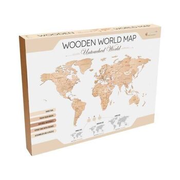 DIY Eco Wood Art Puzzle mural en bois Carte du monde Monde intact, taille M, 2741, 144 x 79 x 1,2 cm 3