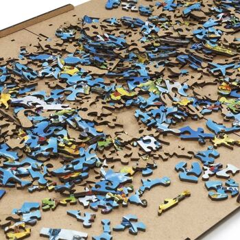 Puzzle d'art en bois écologique bricolage, carte du monde en couleur, 3038, 55x39x3x0.5cm 3