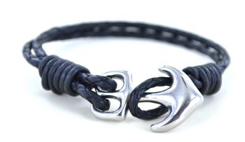 Bracelet cuir et encre marine 2