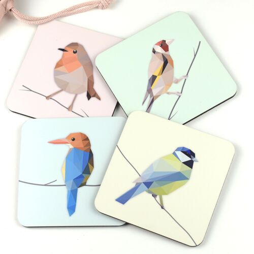 Birds - Coasters Set of 4 Low Poly Art