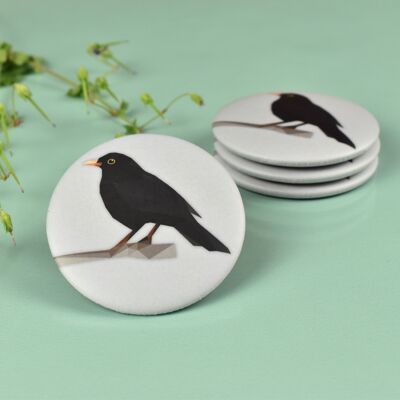 Magnet button Blackbird - Low-poly art