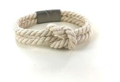 Bracelet corde et boucle acier inoxydable