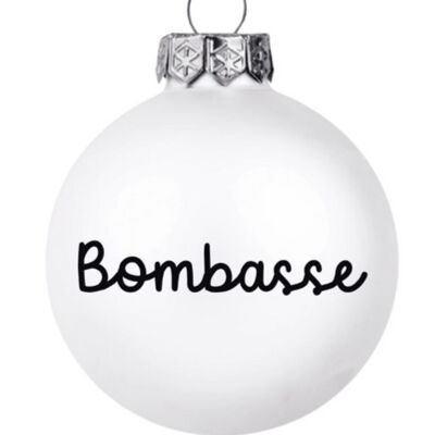 Matte white “Bombasse” Christmas bauble
