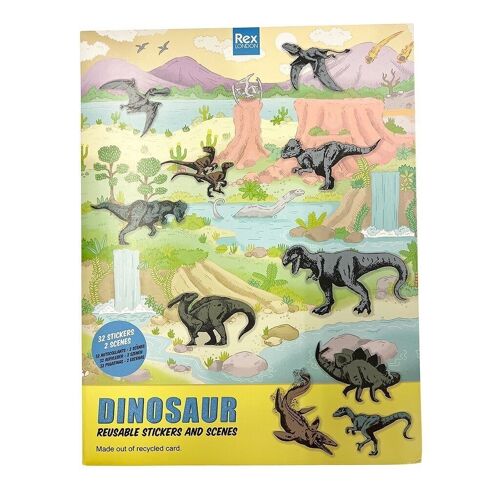 Prehistoric Land reusable stickers and scenes