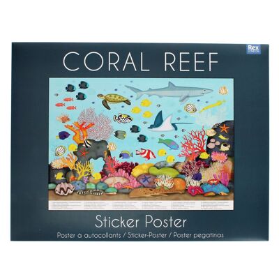 Korallenriff-Aufkleberplakat