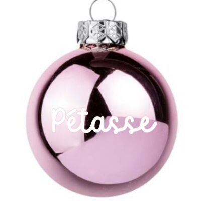 Shiny pink “Bitch” Christmas bauble
